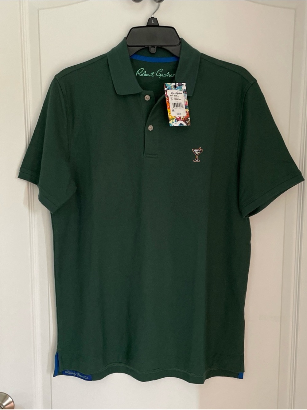 Robert Graham Mens SZ S Trekking Green Belvar Polo Shirt New